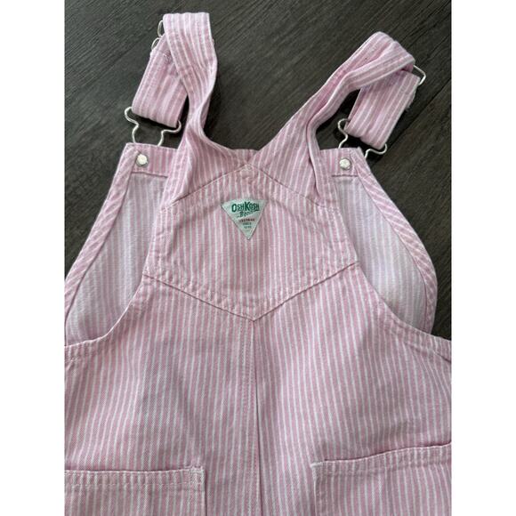 Vintage OshKosh Overalls Pink & White Stripe Size 5 Vestbak Family Photos - Picture 5 of 12